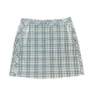 Nivo NVO Skort Women 8 Blue Multi Plaid Lightweight Stretch Lined Golf Tennis